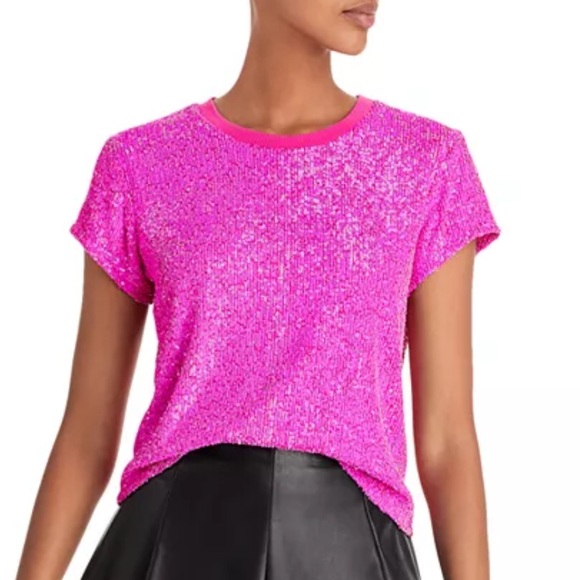 Generation Love Tops - Generation Love Fuchsia Sequin Tee